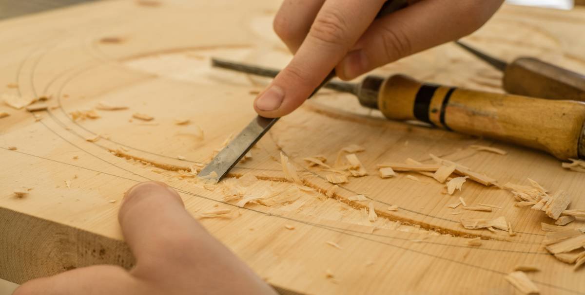 Step-by-step workshop setup showing how to make furniture chair with proper joinery tools